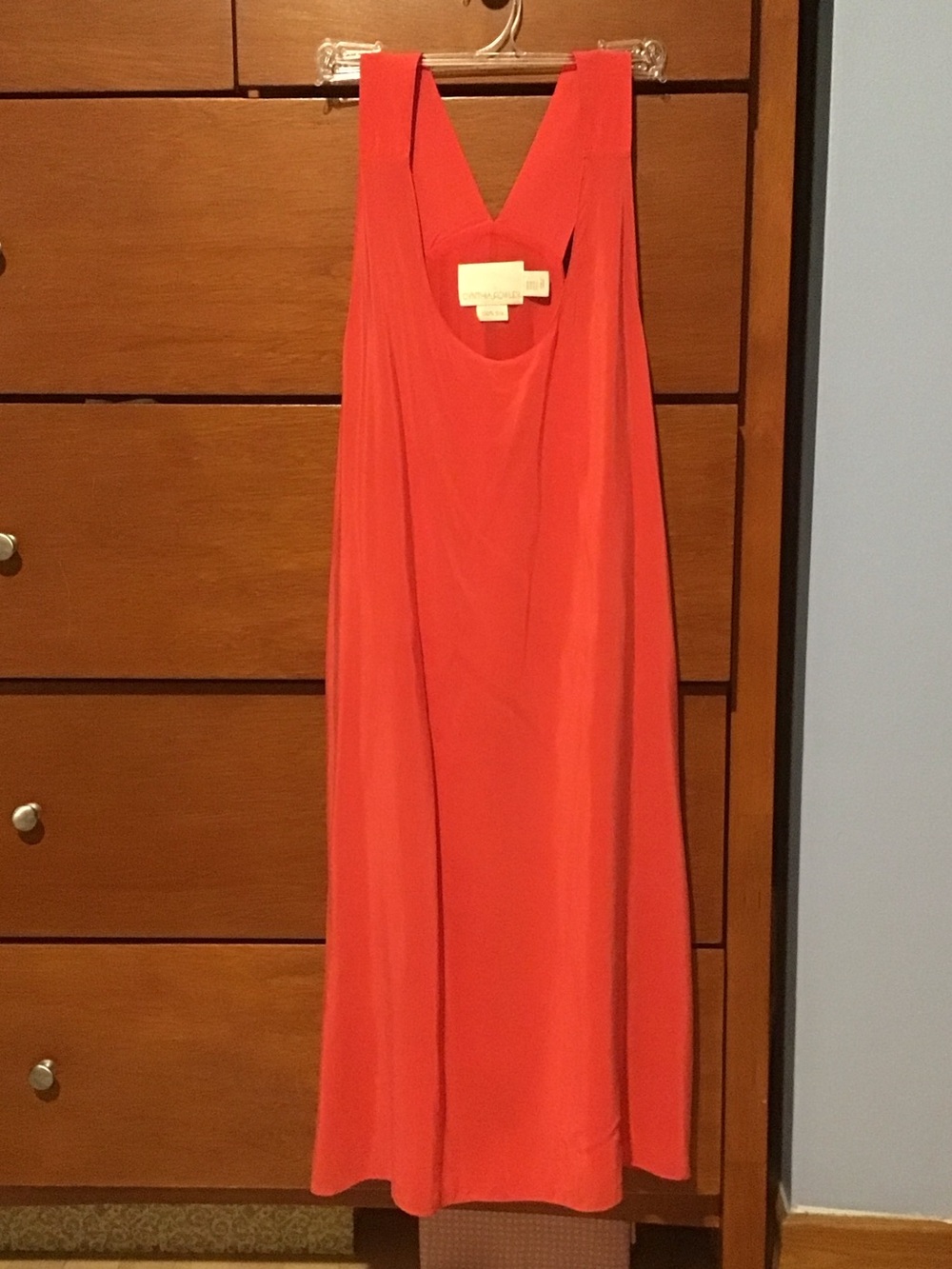 Cynthia Rowley Coral Silk Dress with Racerback